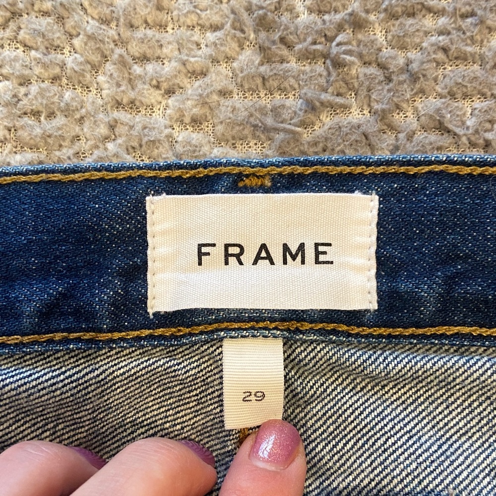 Frame Denim Indigo Straight Leg Jeans - Picture 2 of 8